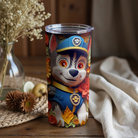 Colorful Dog Cartoon Art Insulated Travel Mug