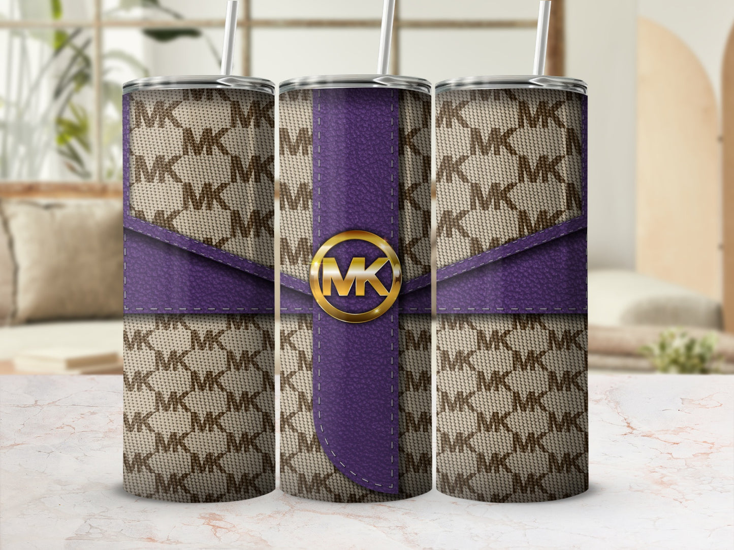 Stylish MK Pattern Purple Accent Tumbler product