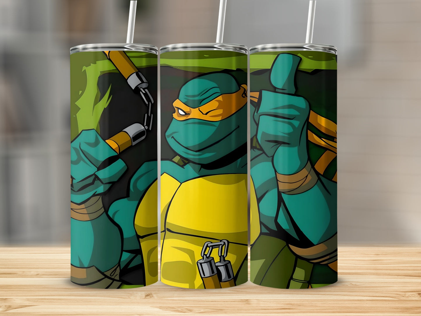 Ninja Turtle Inspired Design Eco-Friendly Drinkware