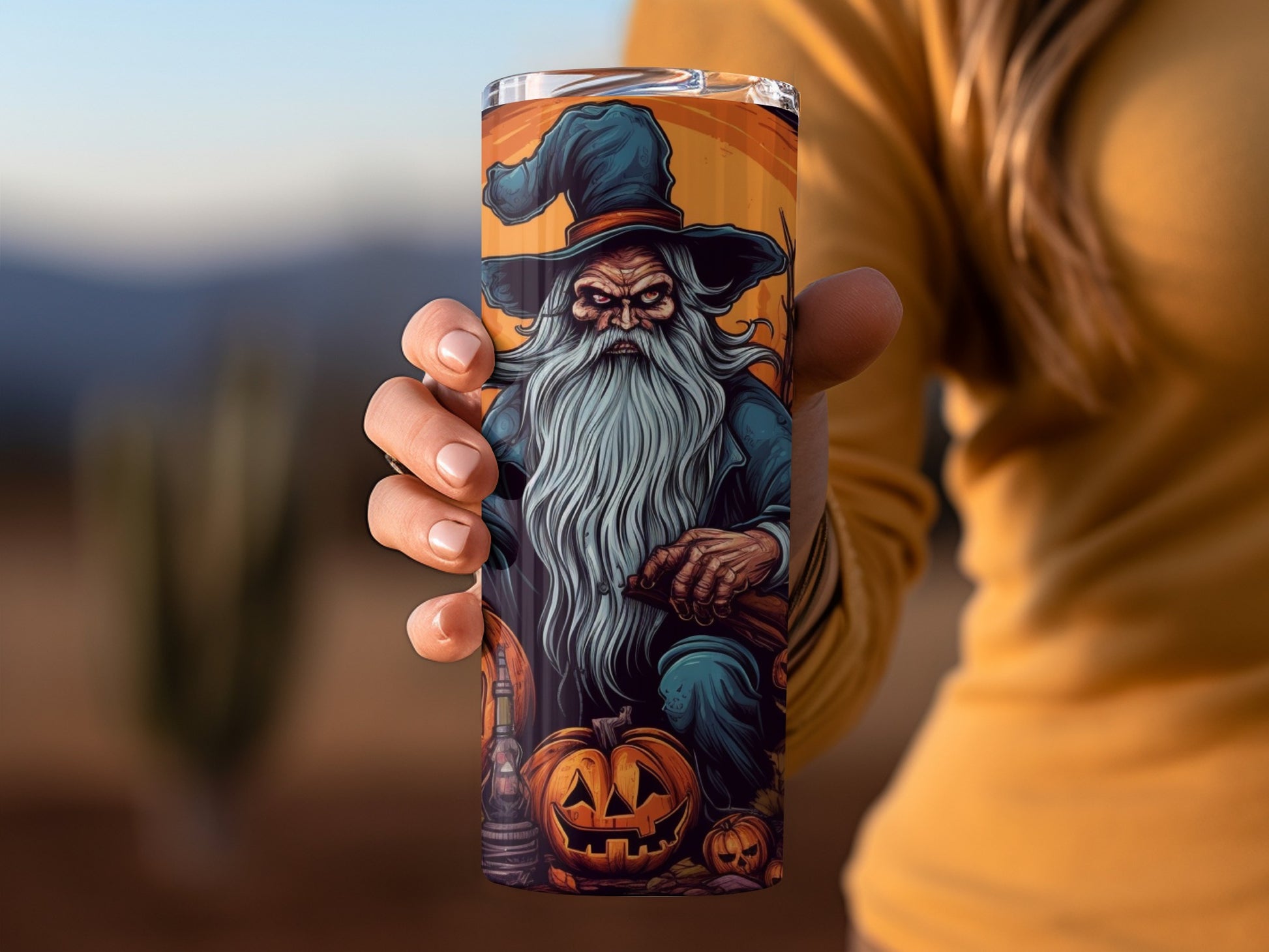 Halloween Themed Wizard and Pumpkins Tumbler product