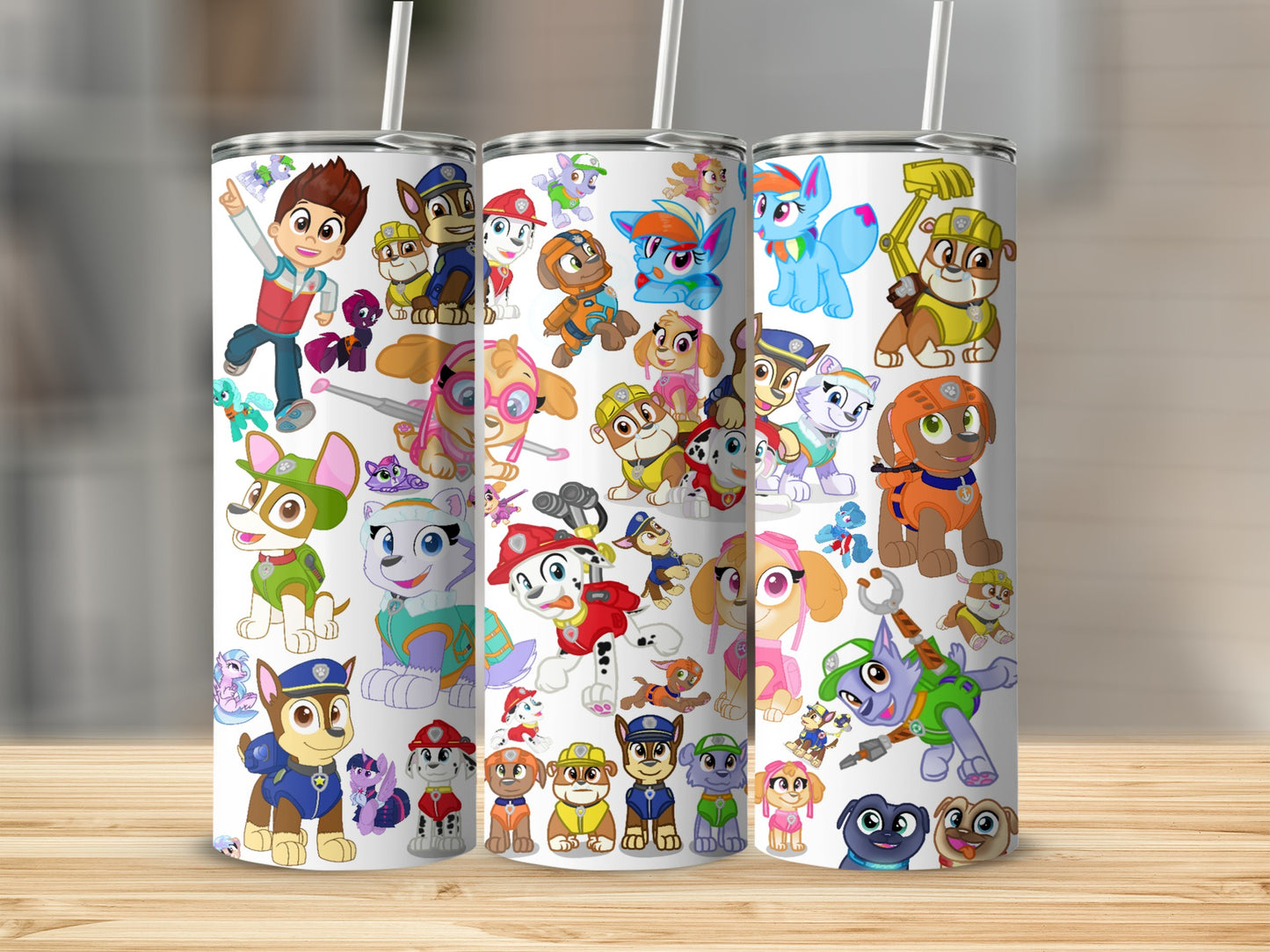 Cute Cartoon Character Print Tumbler for Kids and Adults