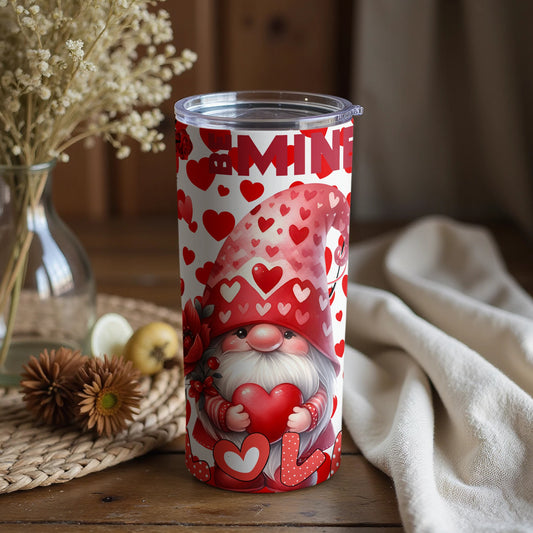 Cute Gnome in Valentine's Theme Tumbler Product