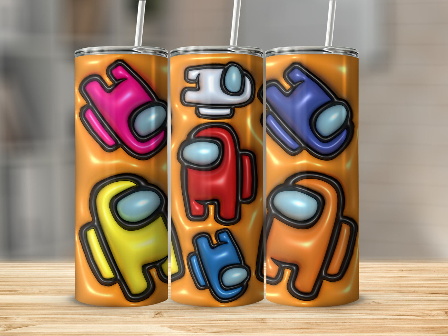 Colorful Crewmates Design Stainless Steel Tumbler