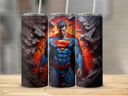 Superman Breaking Through Glass Tumbler Product
