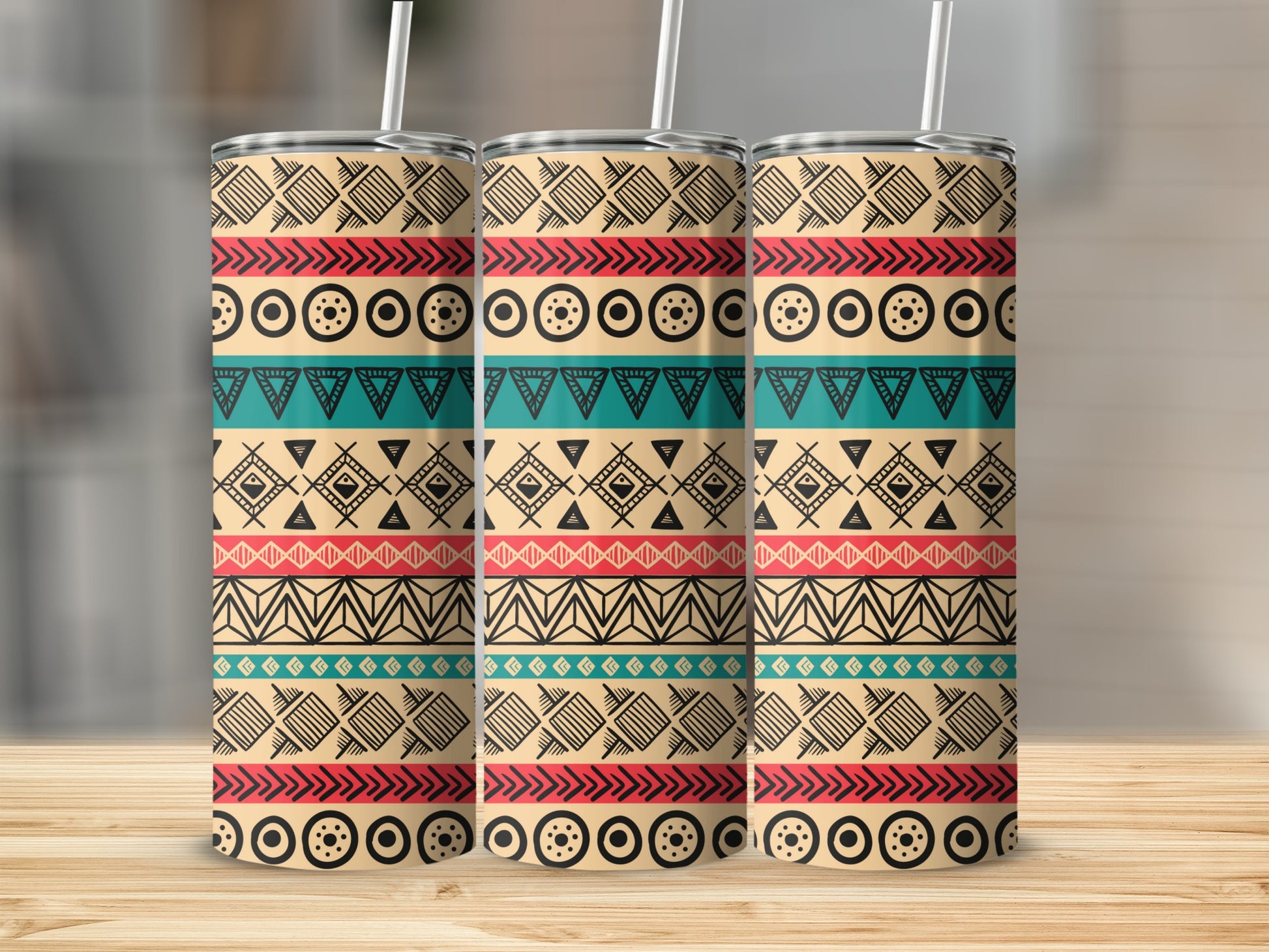 Colorful Tribal Aztec Pattern Insulated Drink Tumbler