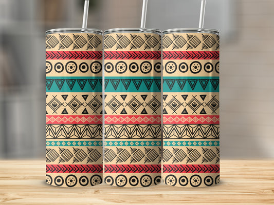 Colorful Tribal Aztec Pattern Insulated Drink Tumbler