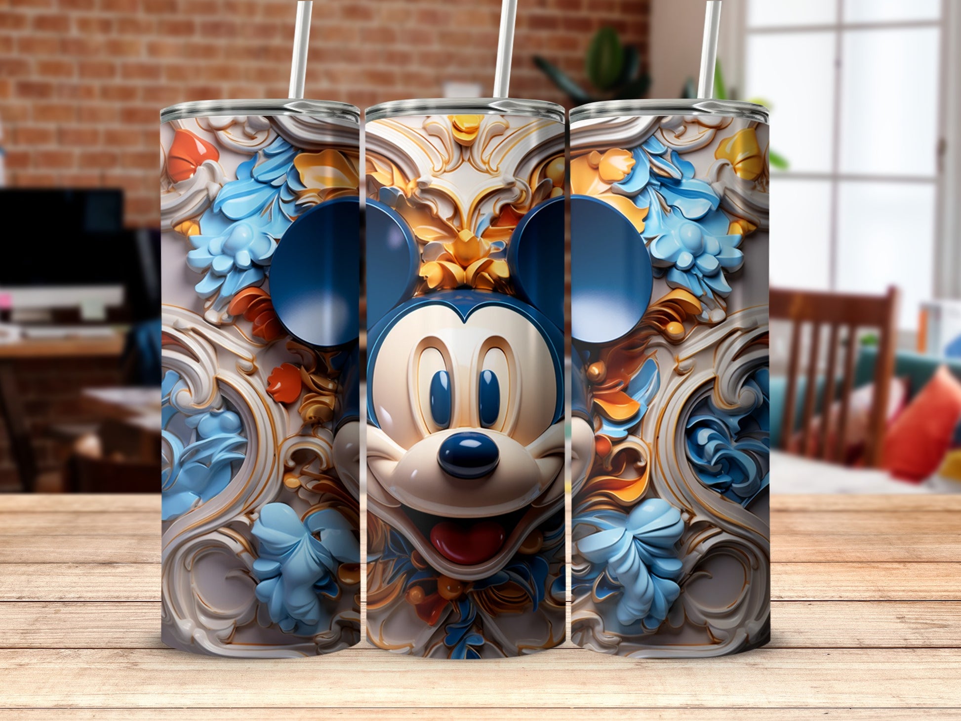 Colorful Mickey Mouse Graphic Tumbler
