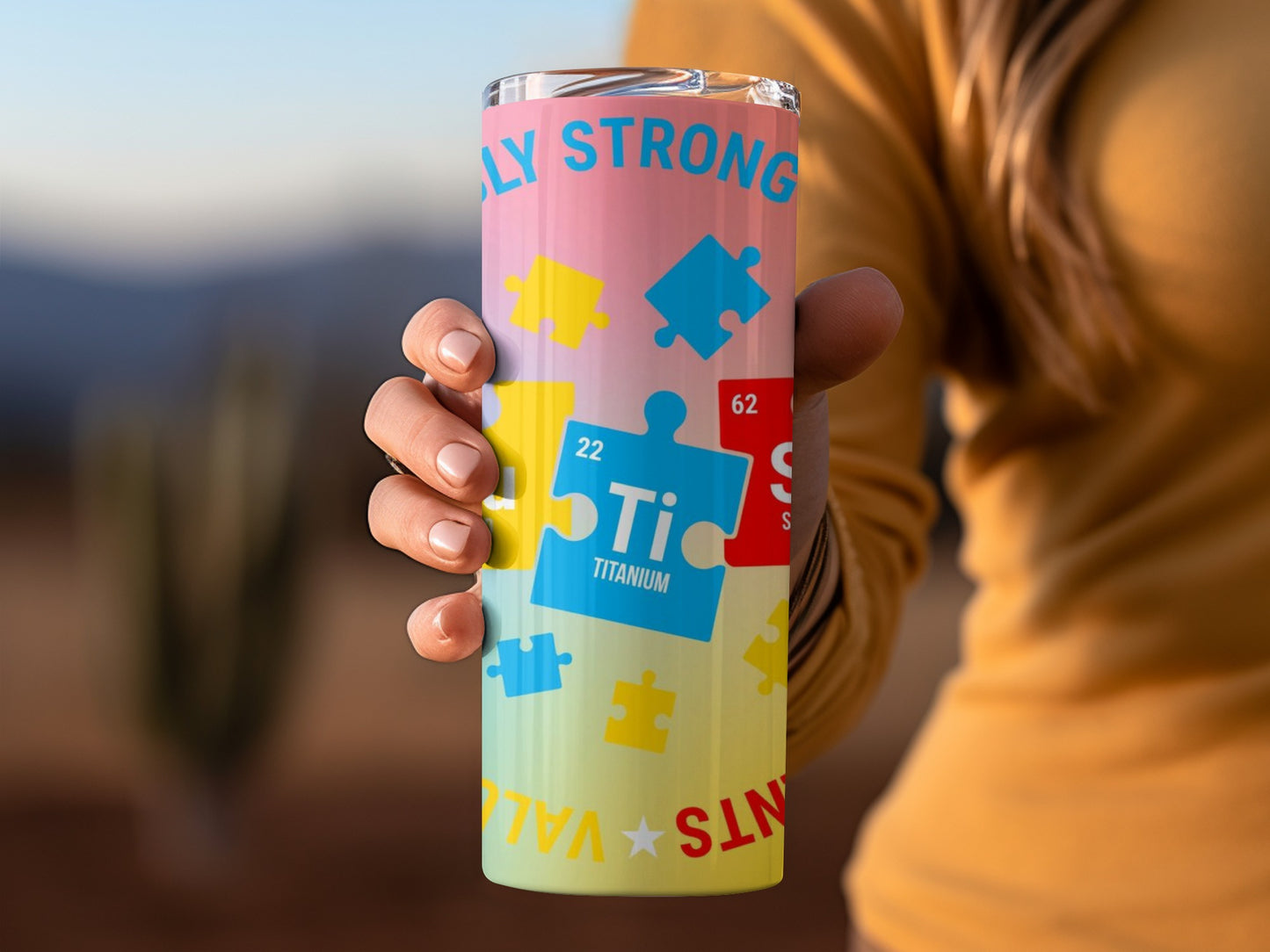 Colorful Puzzle Piece Design Insulated Tumbler Product