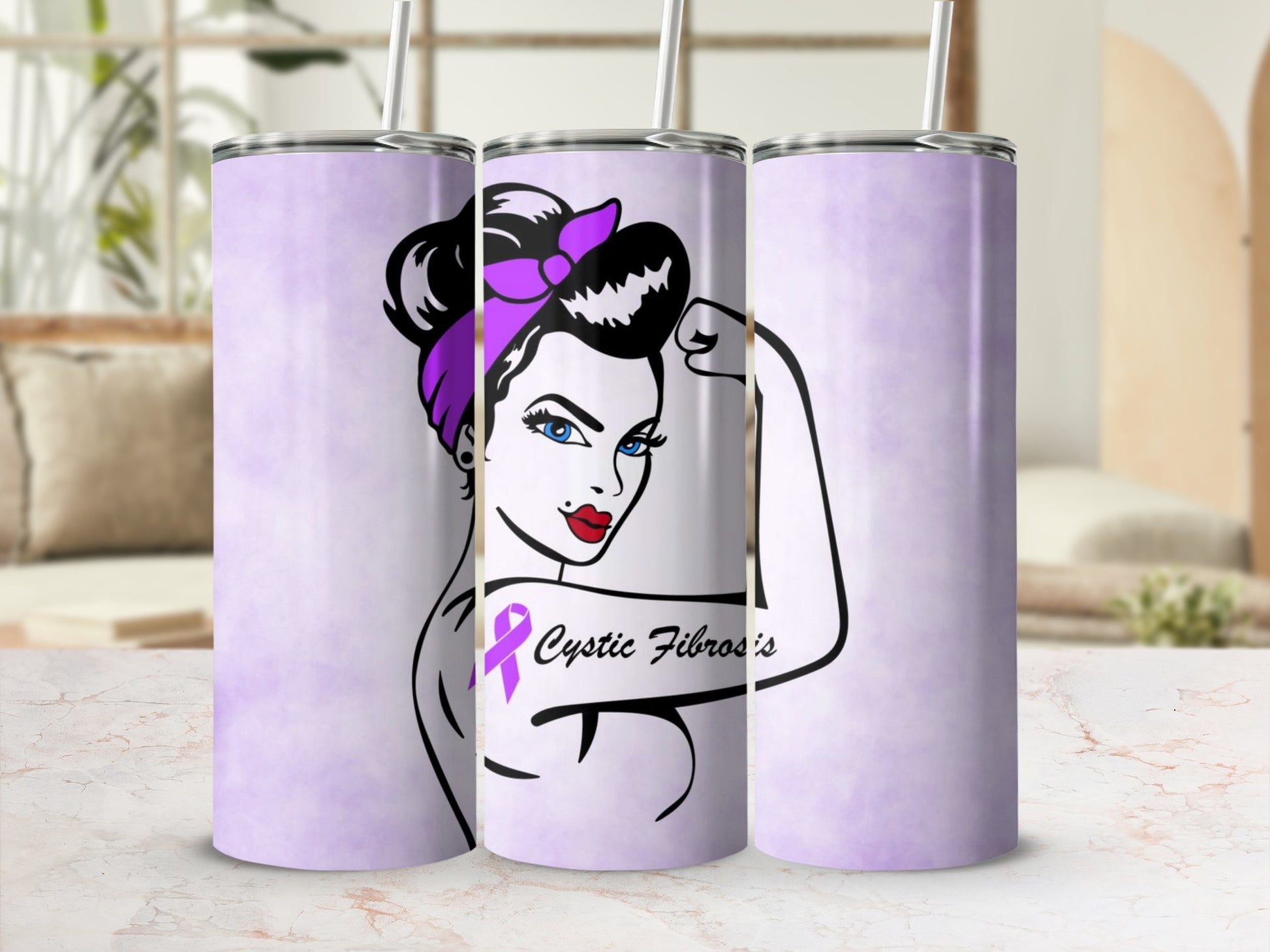 Cystic Fibrosis Awareness Purple Tumbler Cup