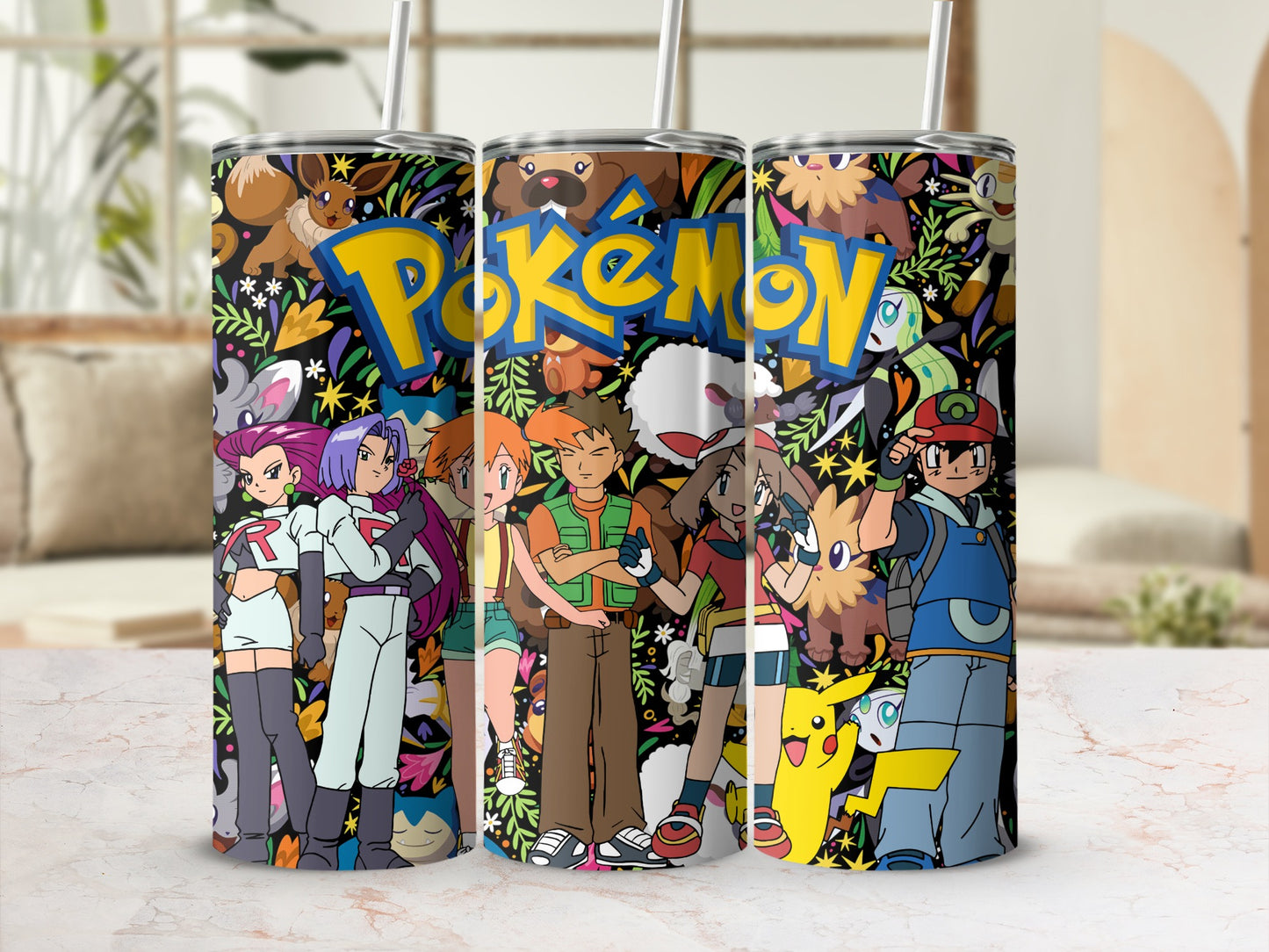 Pokemon Character Design Tumbler Cup for Fans