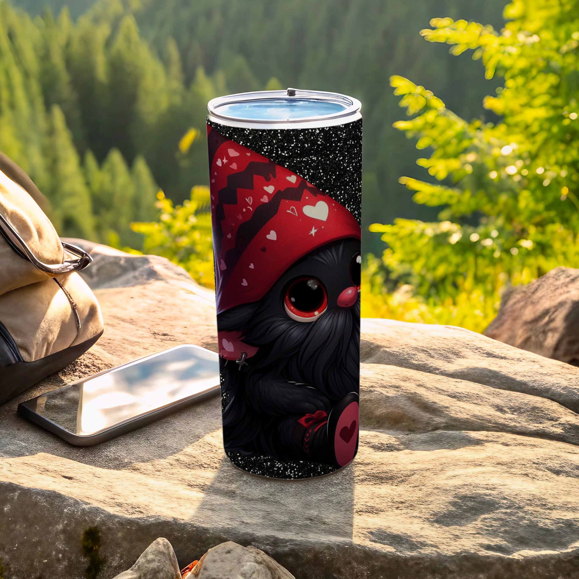 Adorable Gnome Tumbler Cup with Red Hat Design