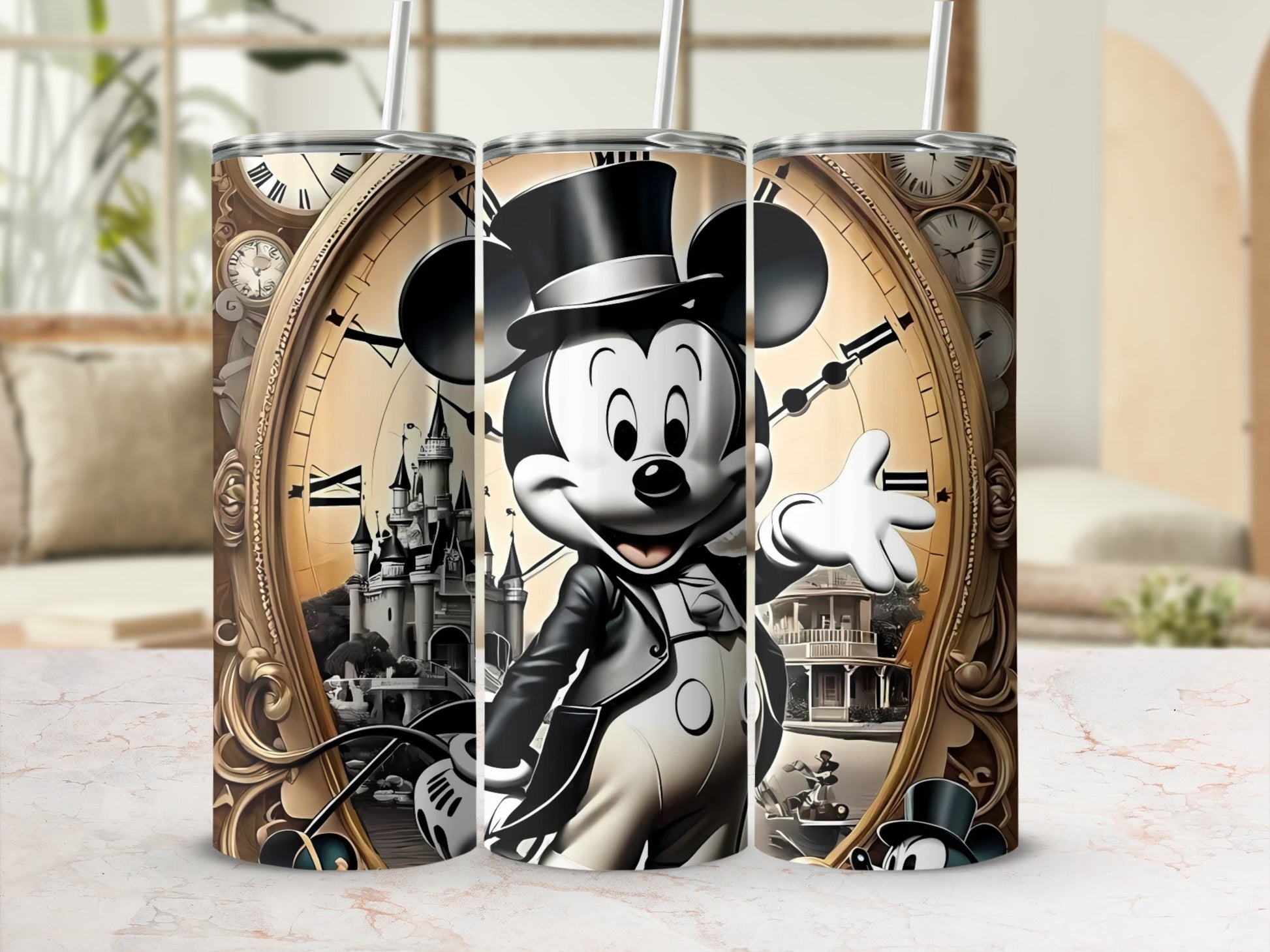 Mickey Mouse in Tuxedo with Clock Castle Tumbler