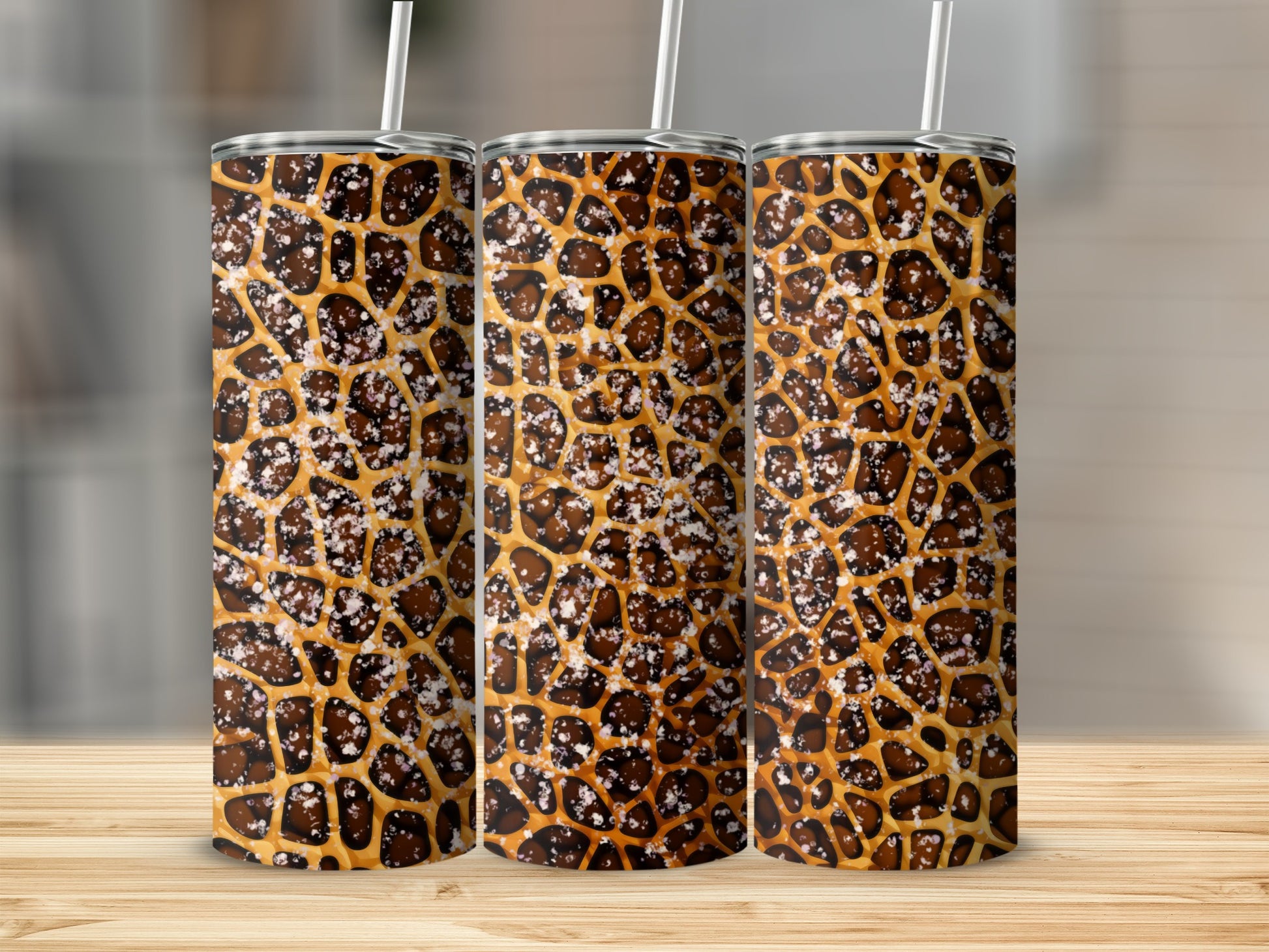Giraffe Print Pattern Double-Walled Insulated Tumbler