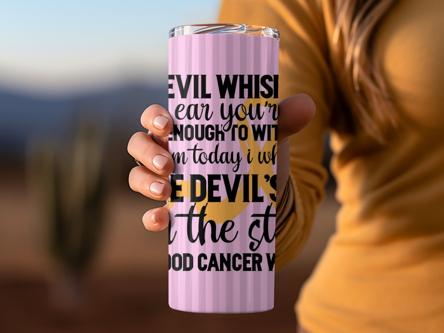 Inspirational Quote Striped Design Tumbler Cup