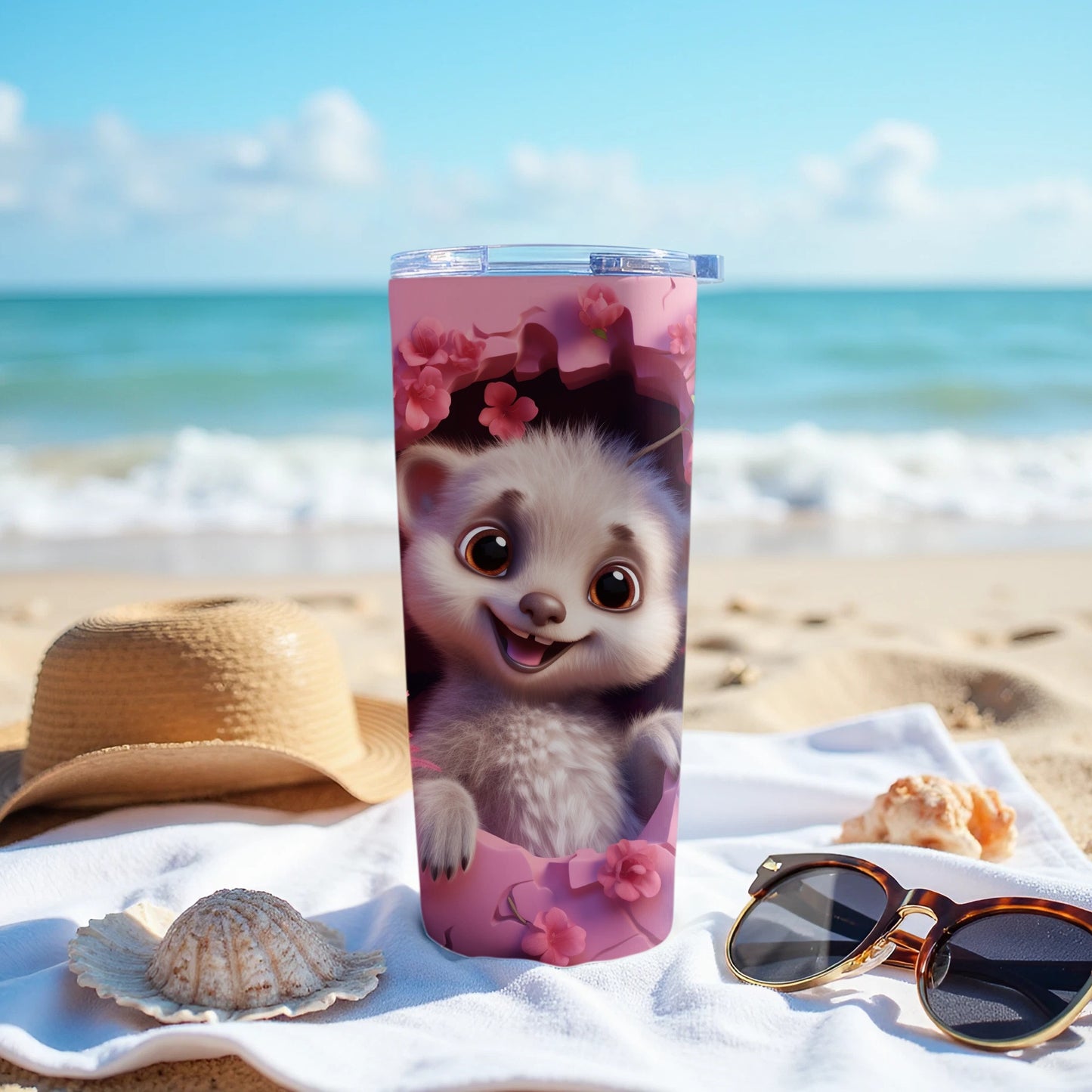 Adorable Creature Pink Blossom Tumbler Design product type