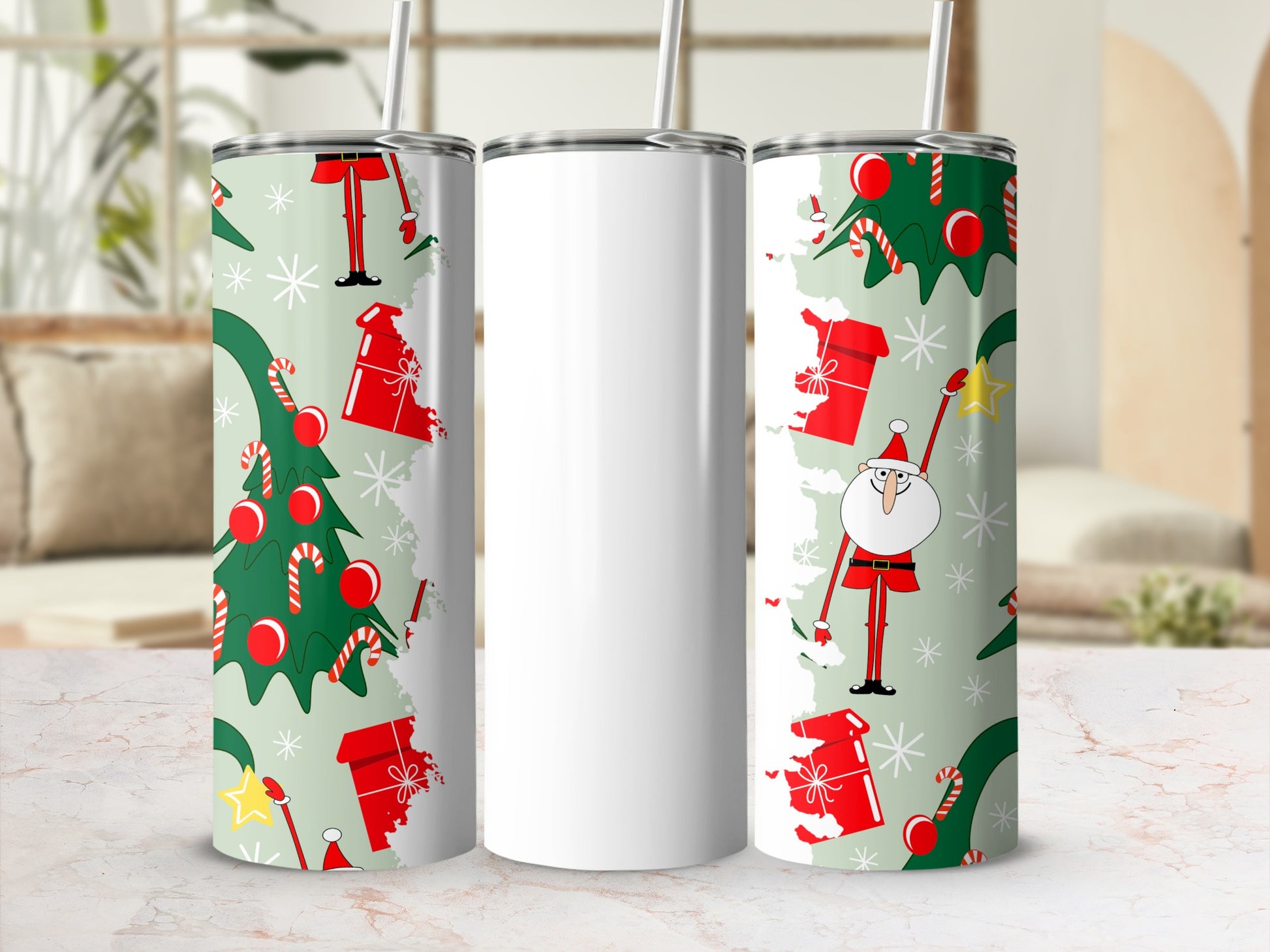 Christmas Santa Claus Holiday Themed Tumbler Product