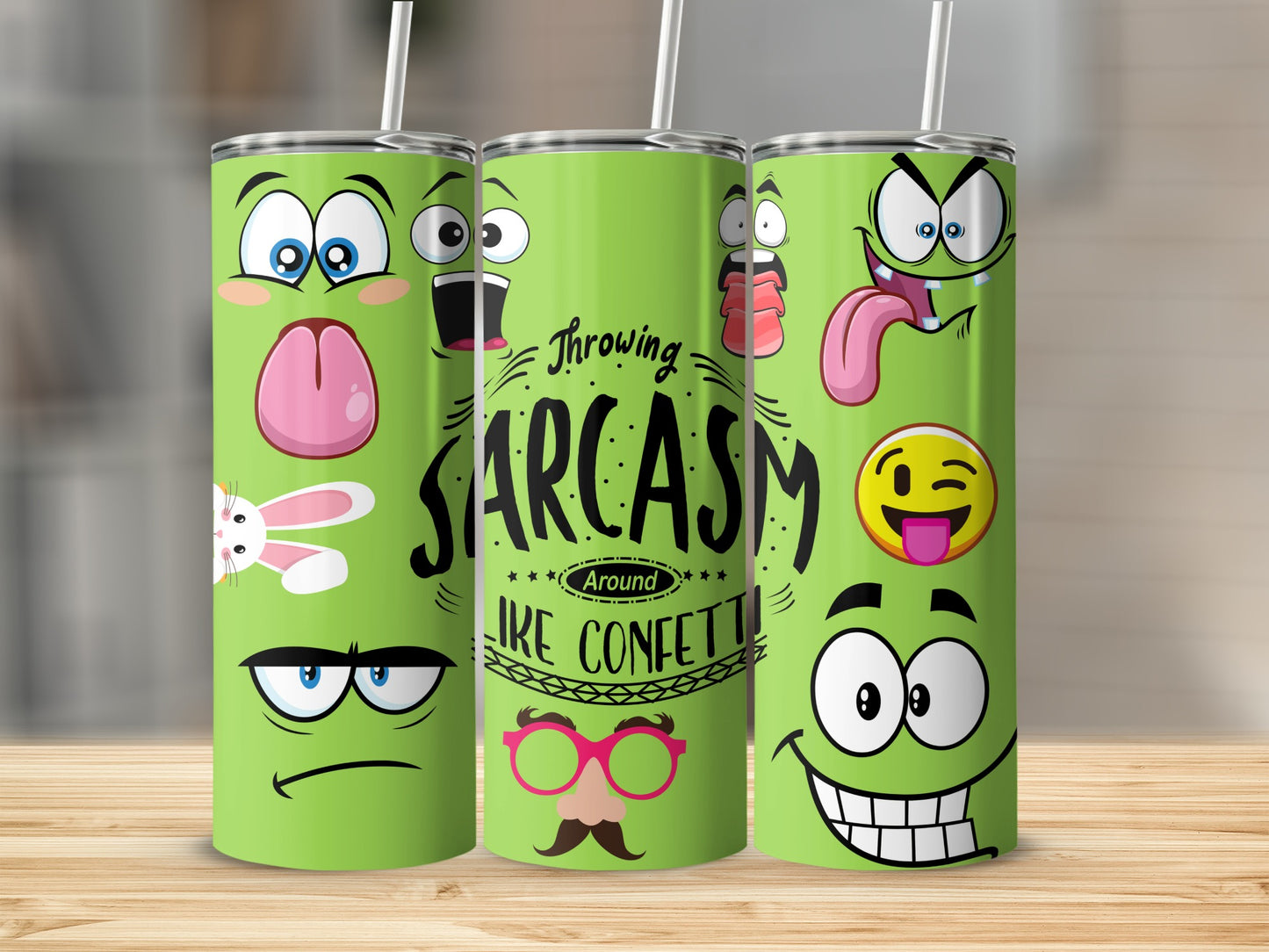 Funny Sarcasm Themed Cartoon Faces Tumbler