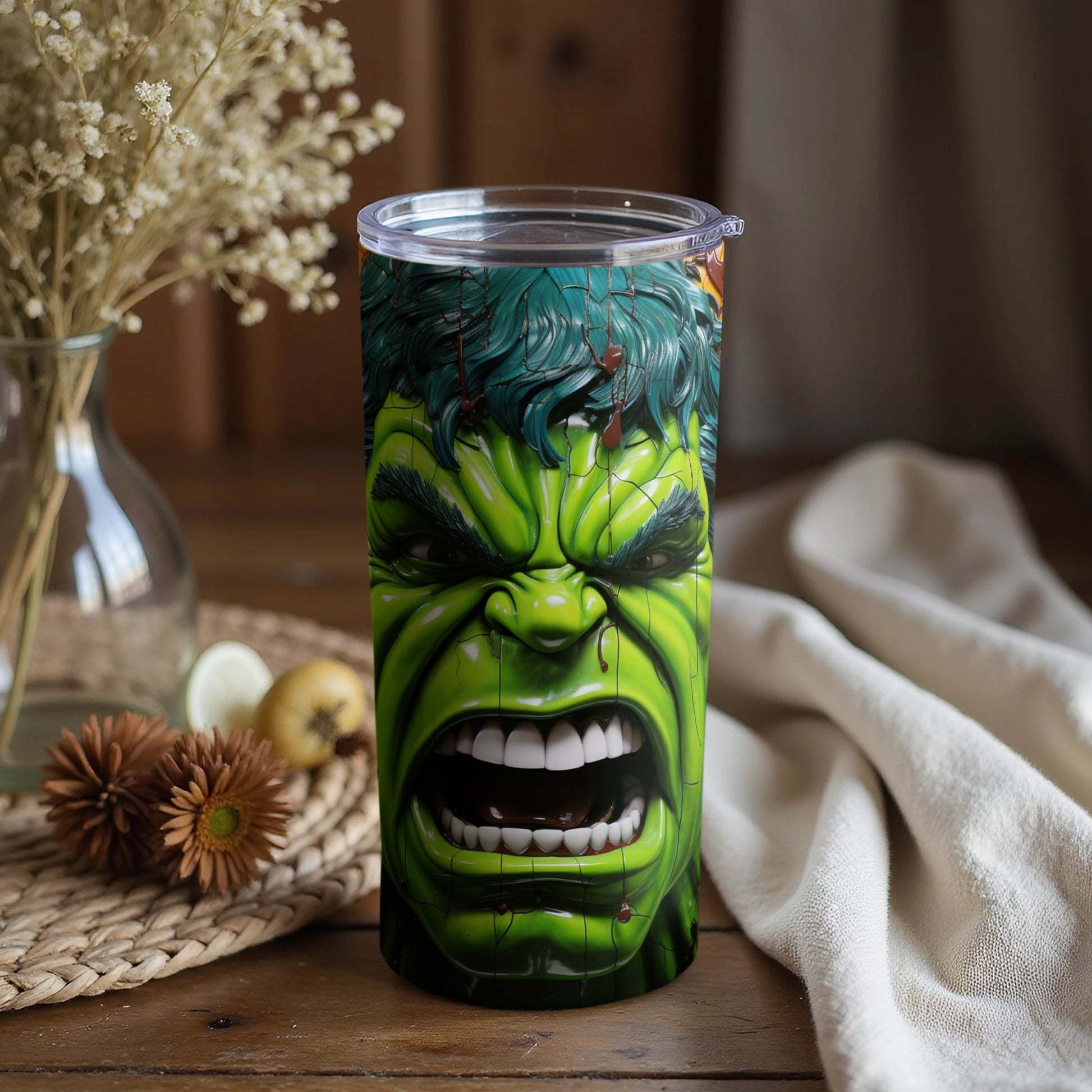 Hulk Superhero Themed Travel Tumbler Cup