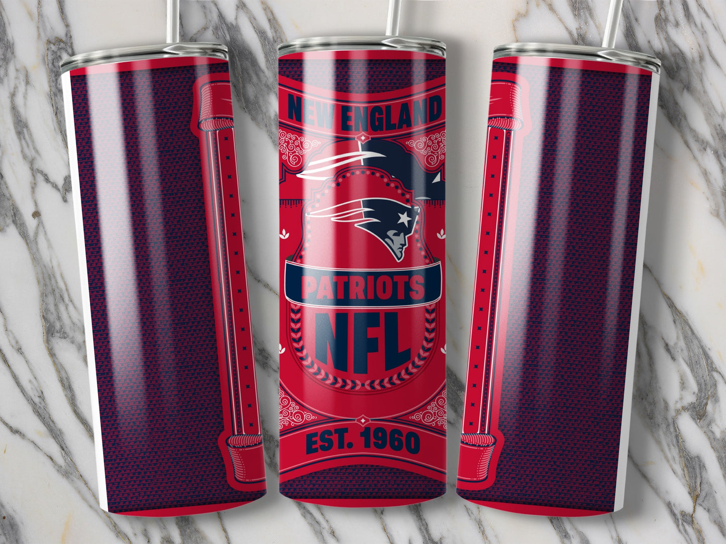 New England Patriots Established 1960 Design Tumbler