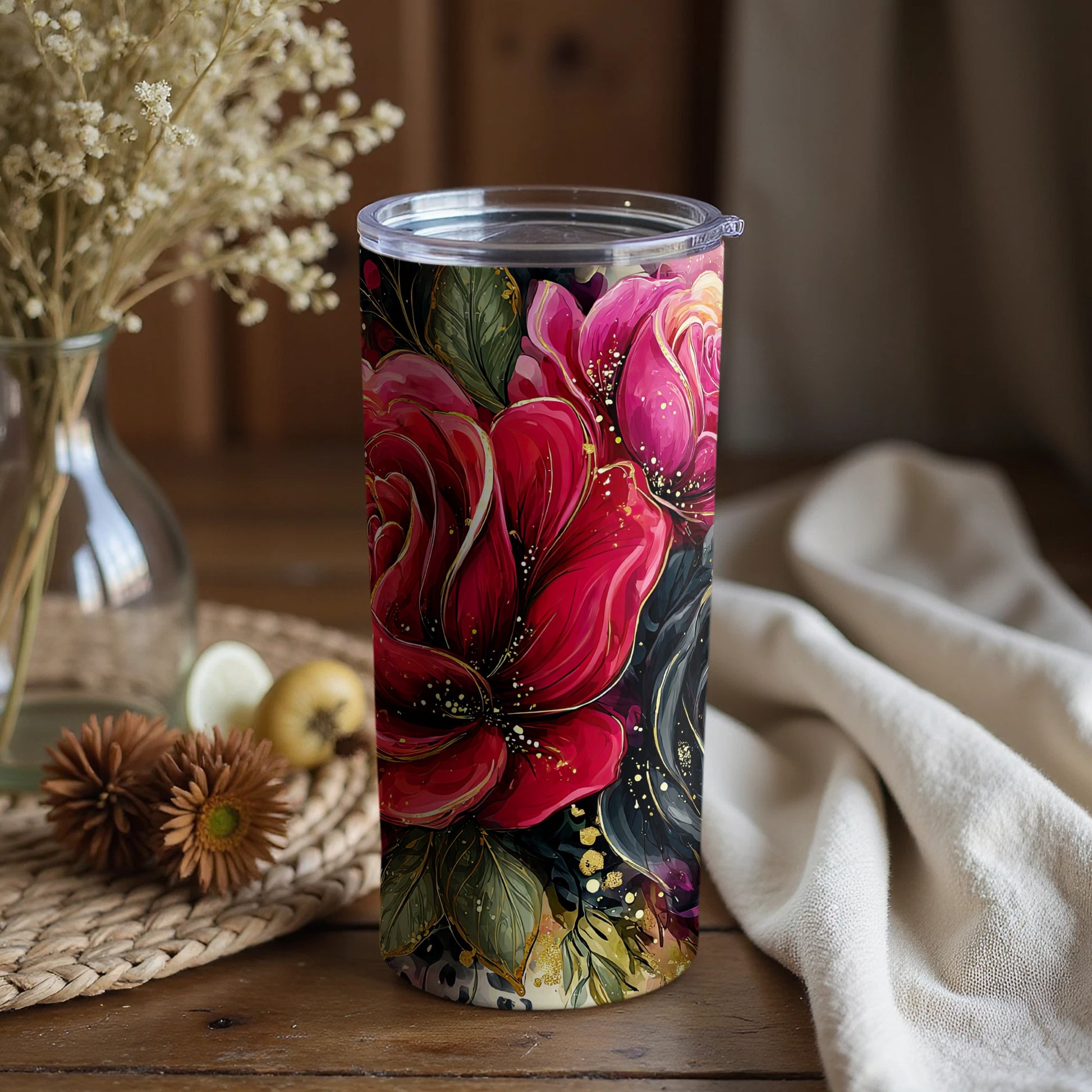 Vibrant Floral Design Insulated Tumbler Cup product