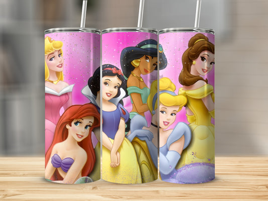 Disney Princesses Stainless Steel Tumbler with Straw