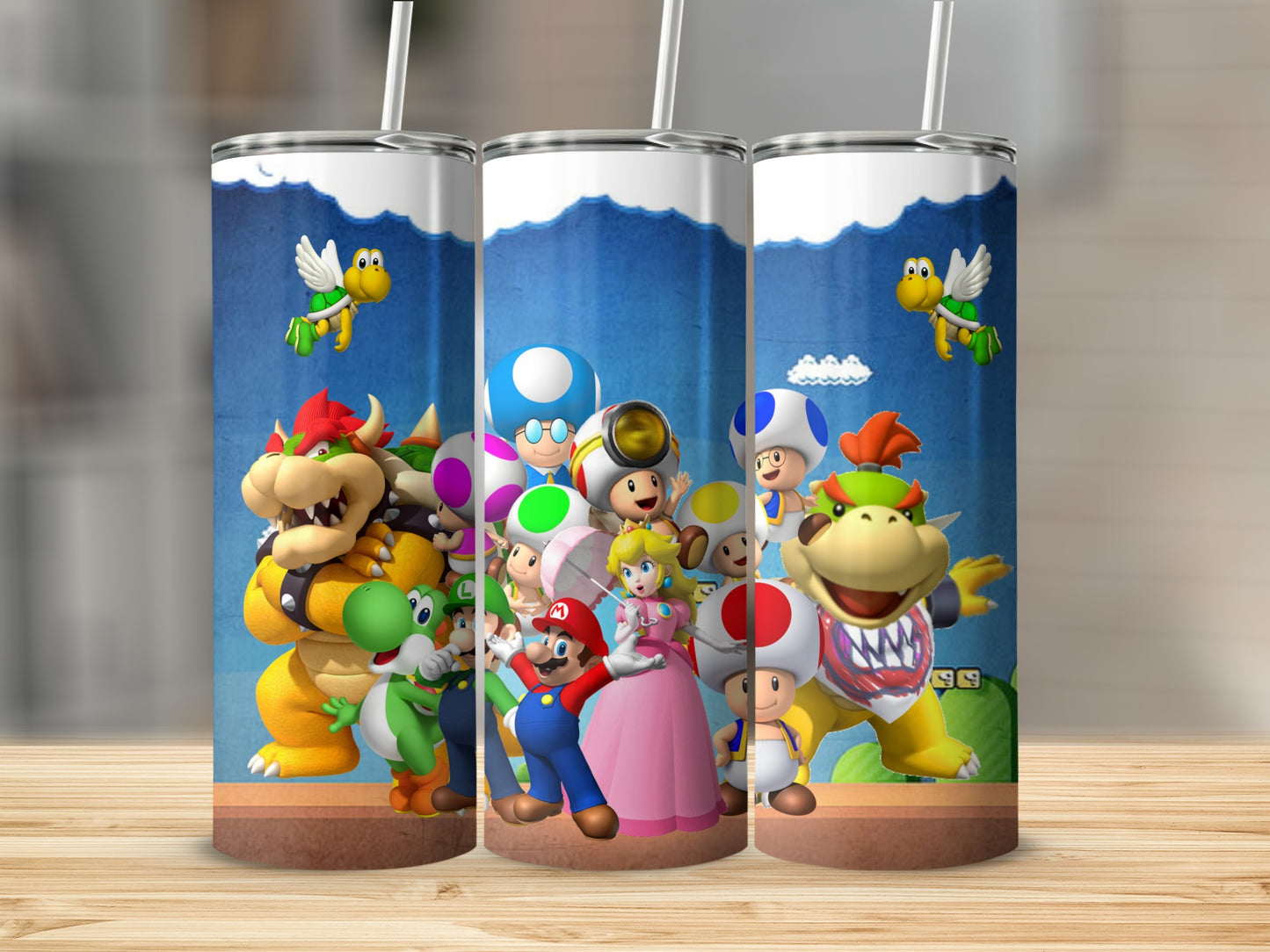 Colorful Mario and Friends Design Tumbler Cup