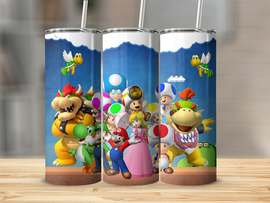 Colorful Mario and Friends Design Tumbler Cup