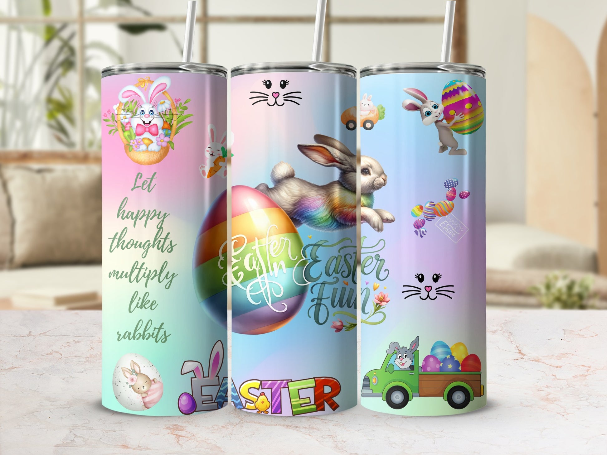 Fun Easter Rabbit Themed Tumbler Set for All Ages