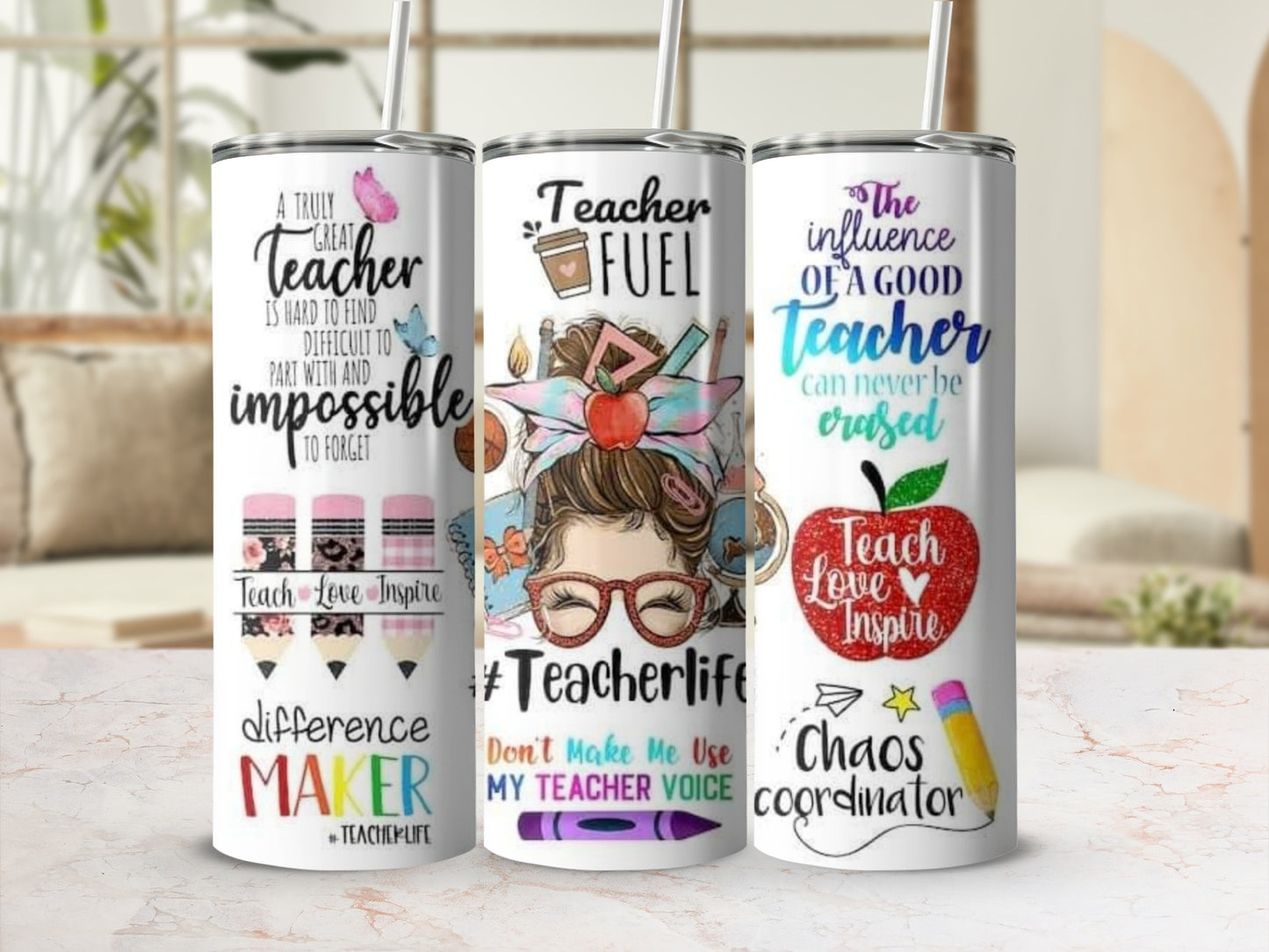 Designs For Teacher With Positive Messages Tumblers
