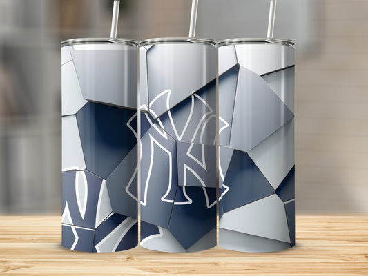 White Outlined Logo Art Geometric Shapes Tumblers