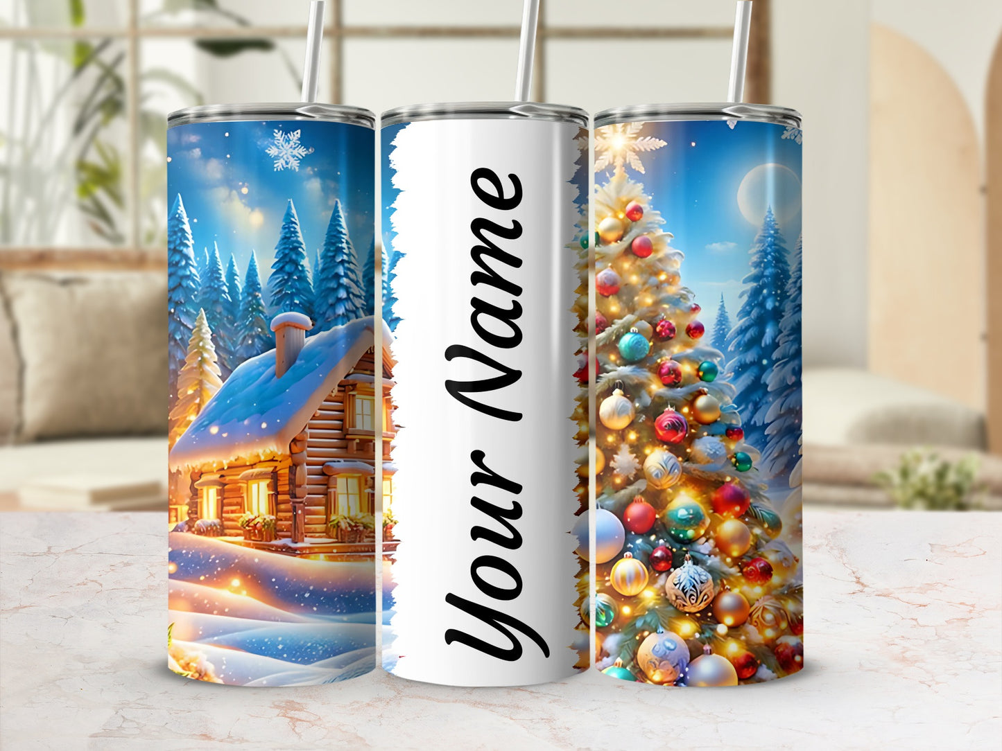 Personalized Winter Wonderland Christmas Tumbler