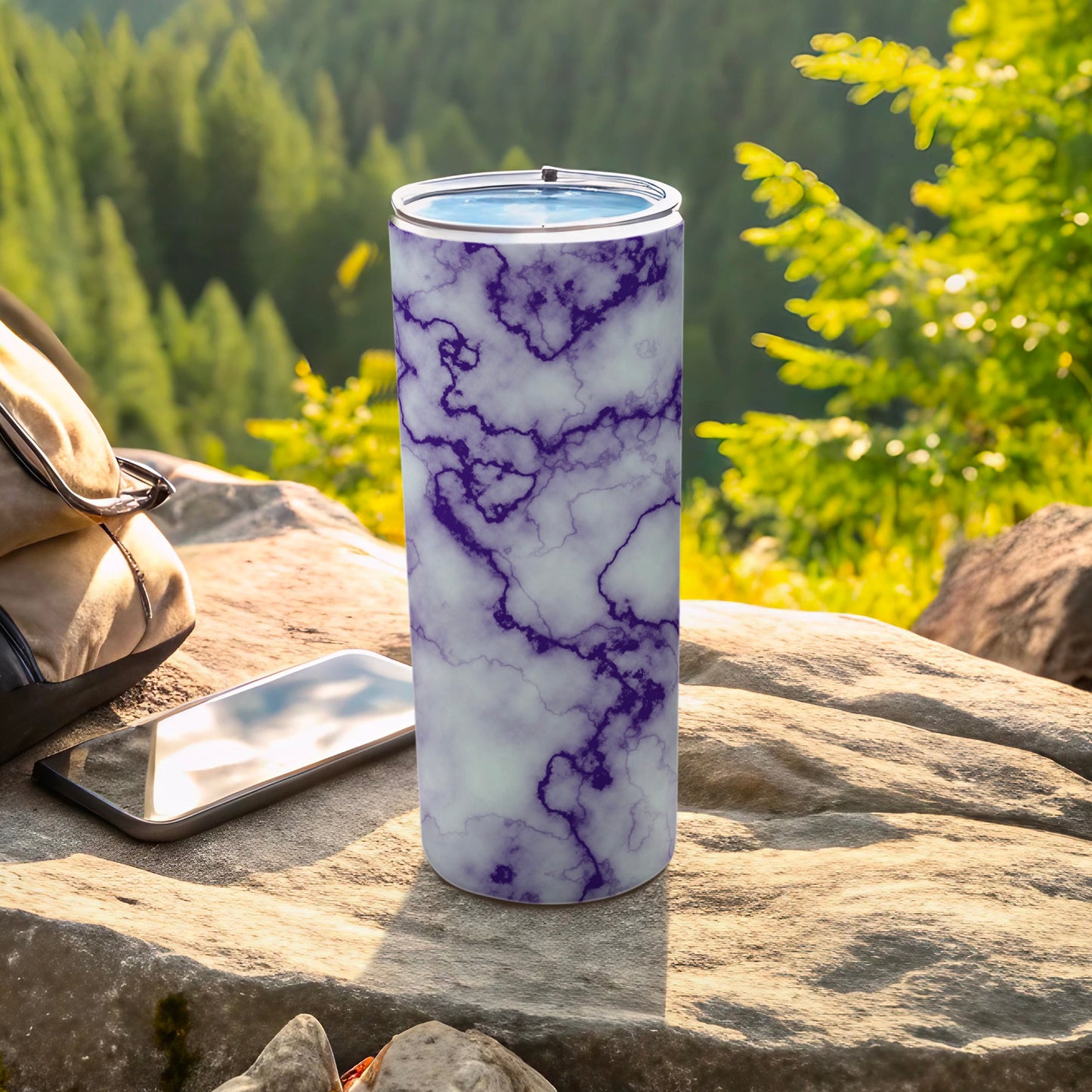 Purple Marble White Pattern Tumbler Mountain View product type