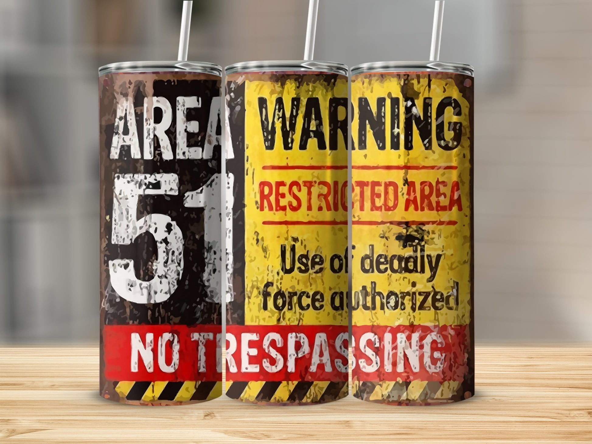 Area 51 Warning No Trespassing Tumbler Product