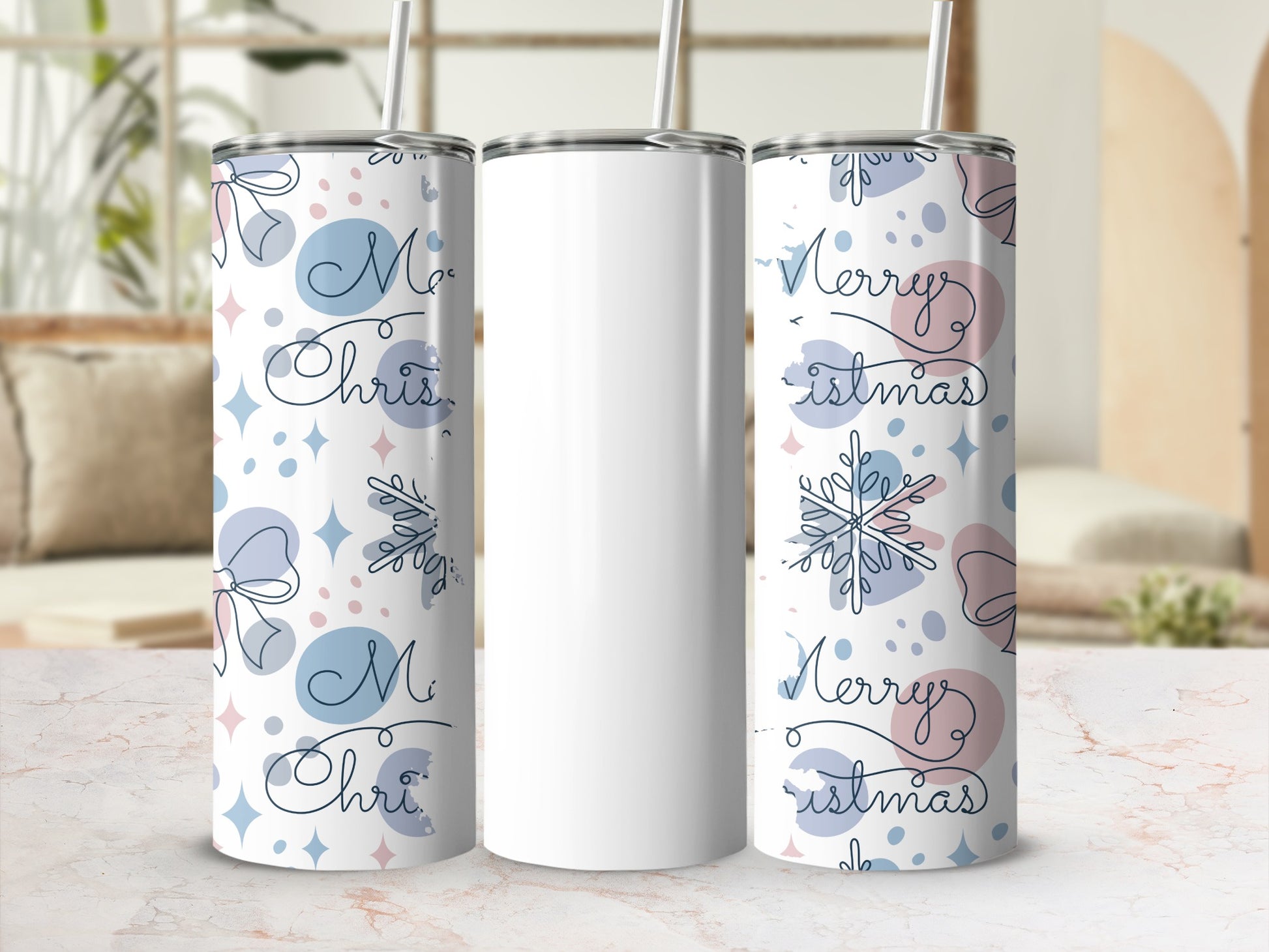 Merry Christmas Pastel Polka Dots Tumbler