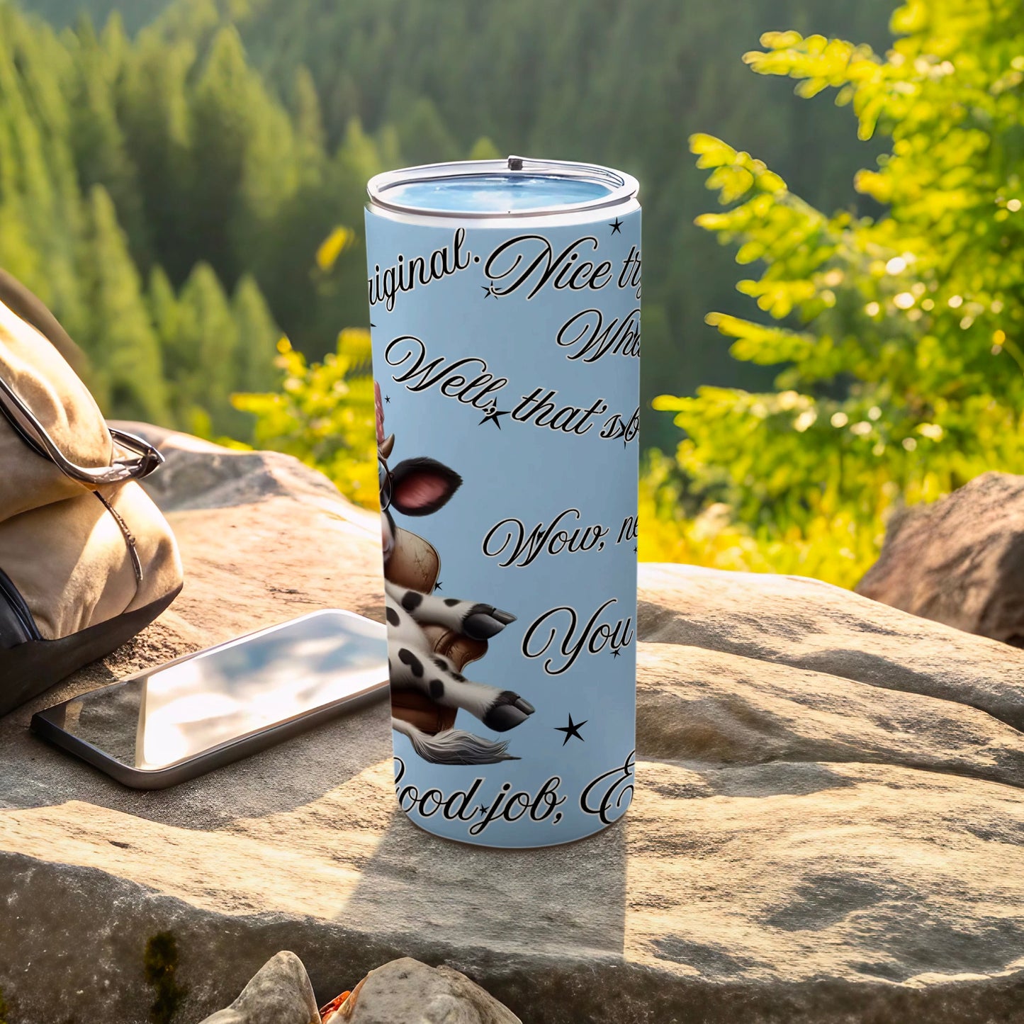 Funny Giraffe Tumbler with Motivational Quotes Cup