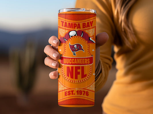 Tampa Bay Buccaneers Est 1976 NFL Team Design Tumbler