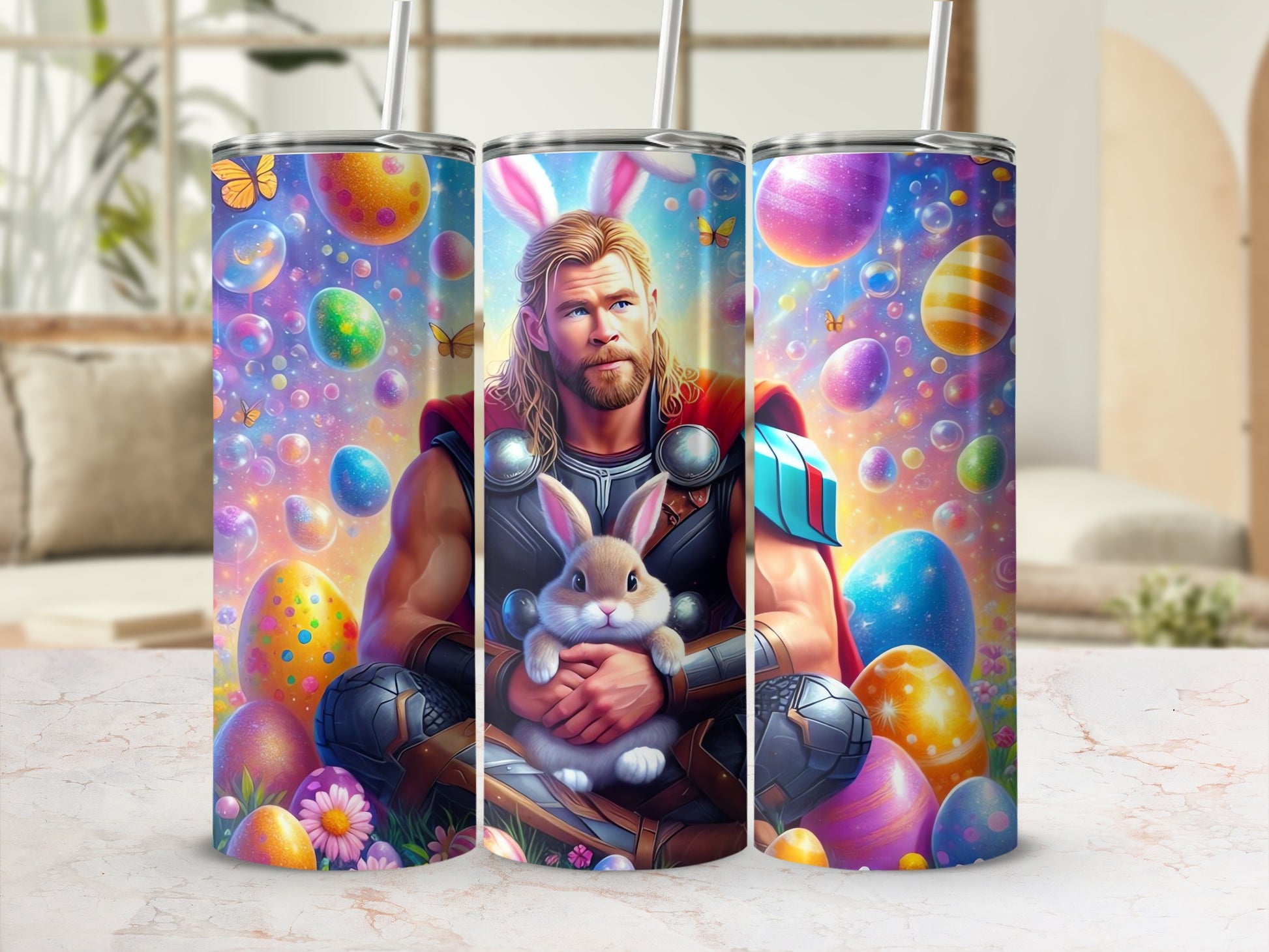 Thor Bunny Easter Eggs Colorful Butterflies Bubbles product type