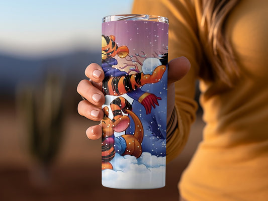 Pooh With Tigger Roo and Eeyore Playing in Snow Tumblers