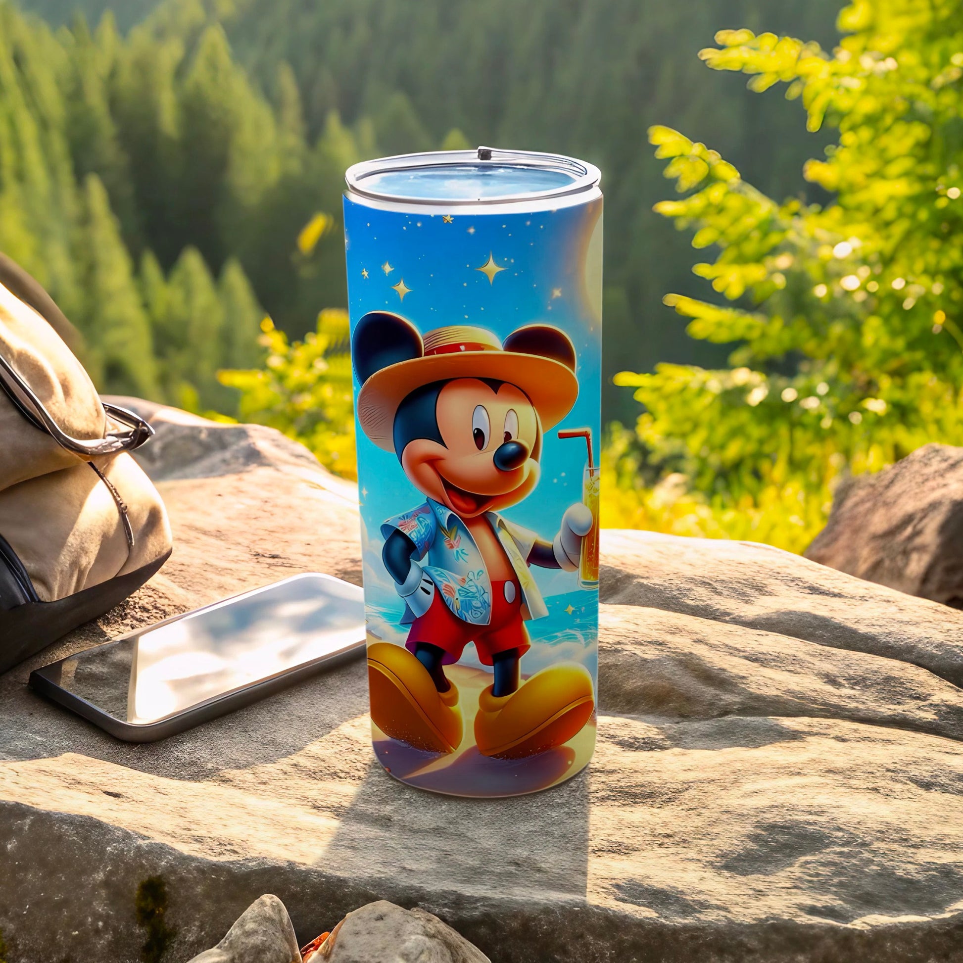 Vibrant Mickey Mouse Outdoor Travel Cup Tumbler
