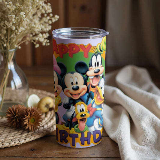 Happy Birthday Disney Characters Tumbler