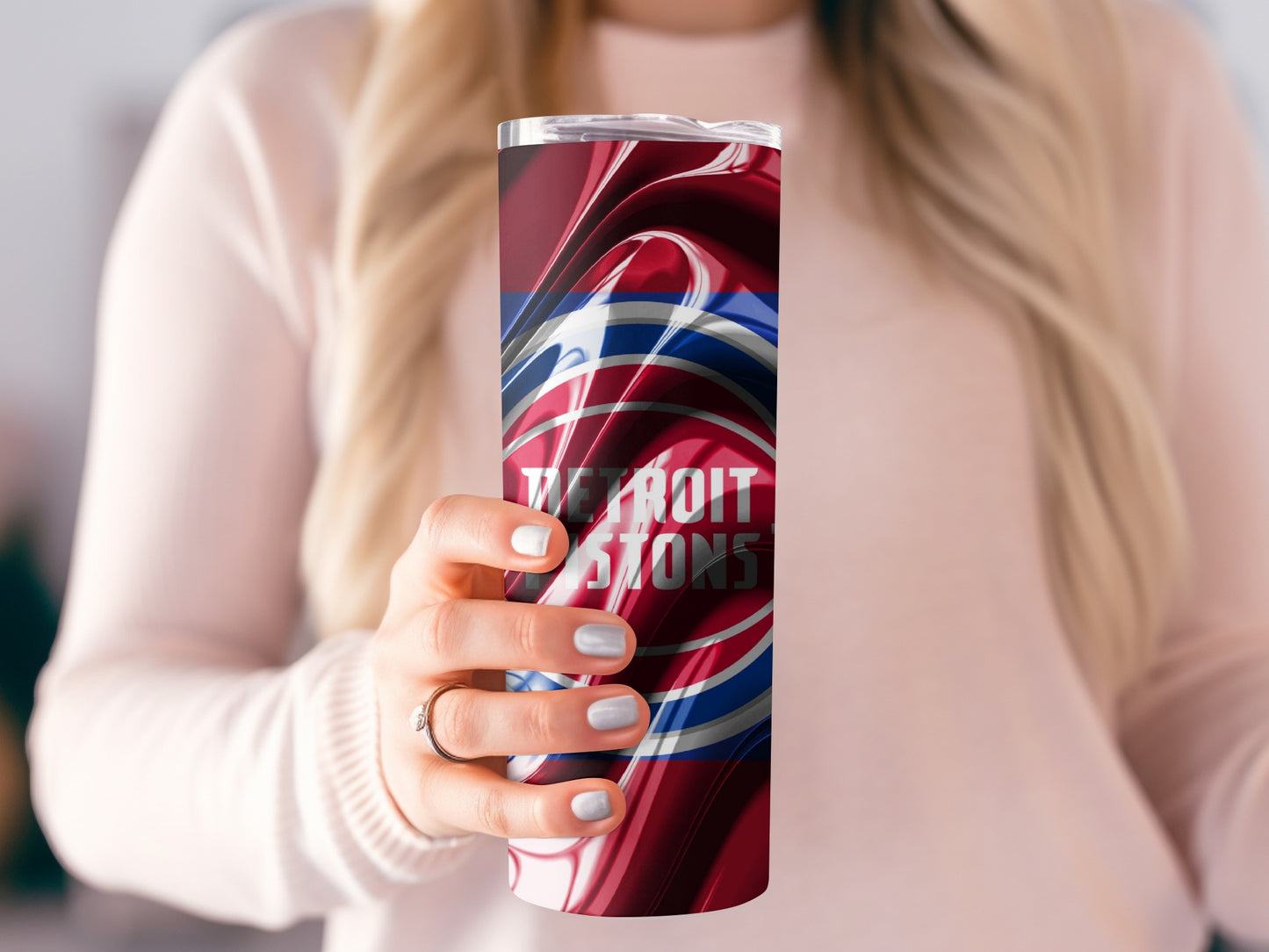 Detroit Pistons NBA Basketball Logo Pattern Design Tumblers