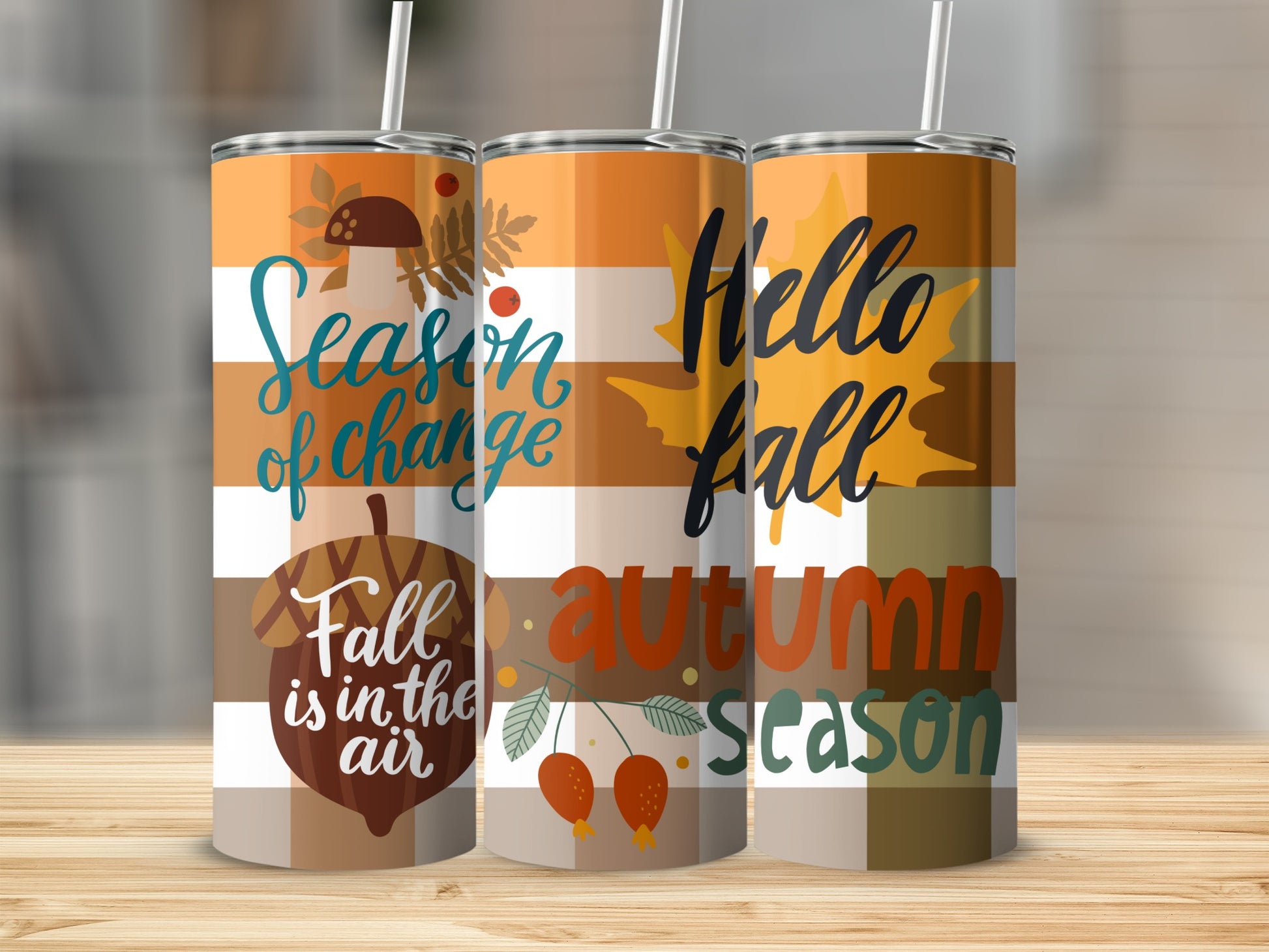 Season of Change Hello Fall Autumn Season tumbler