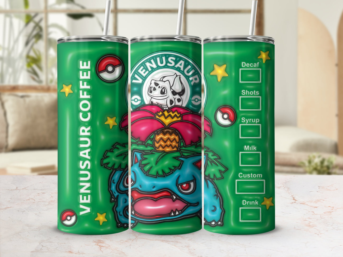 Venusaur Coffee Bulbasaur Design Pokemon Tumbler Product Type