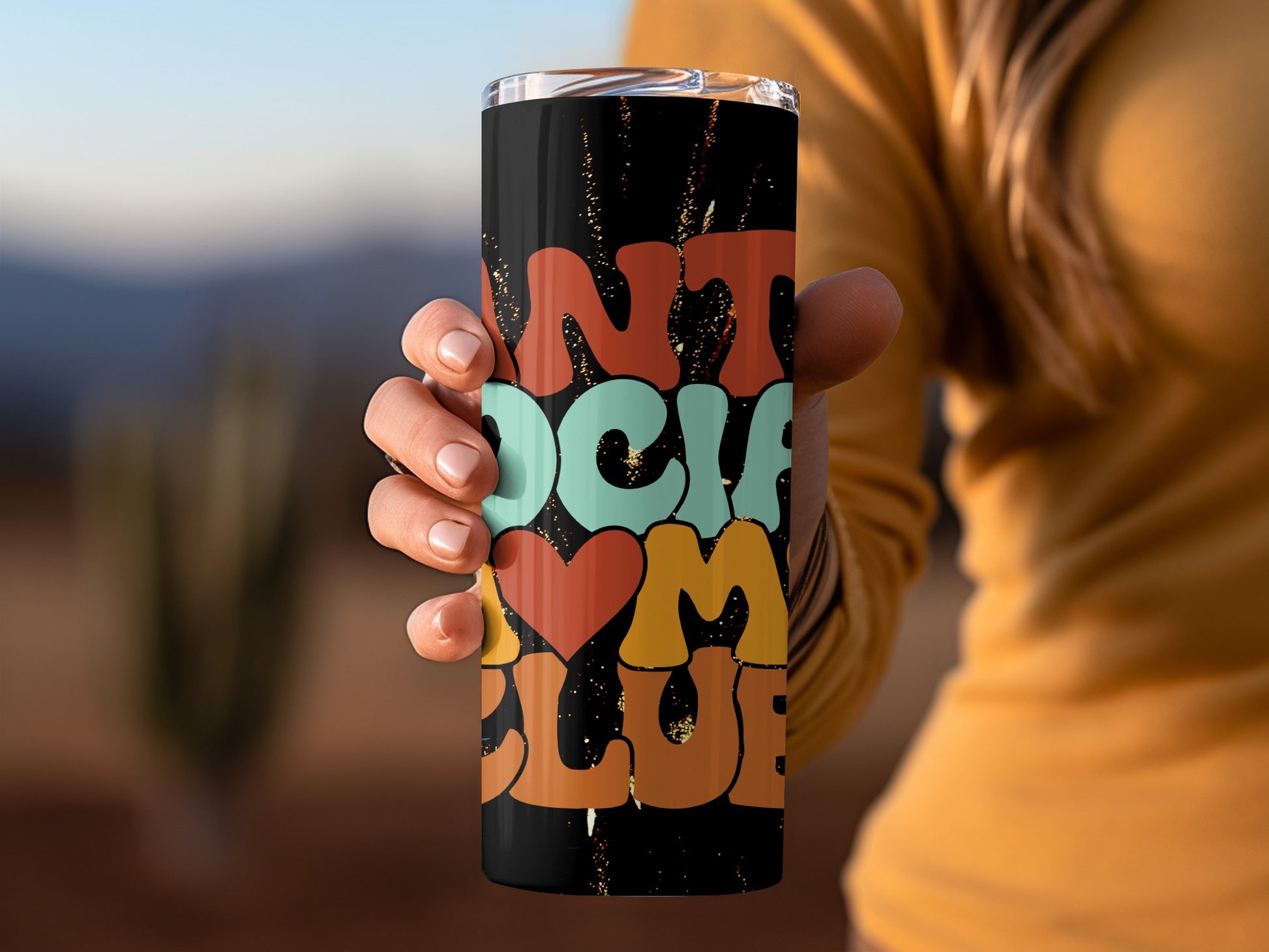 Anti Social Club Colorful Design Tumbler