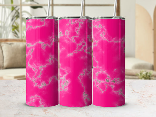 Hot Pink Silver Marble Patterned Tumbler product type