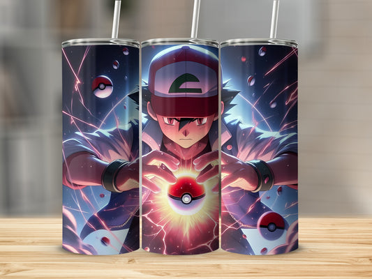 Ash Ketchum Pokeball Battle Scene Tumbler