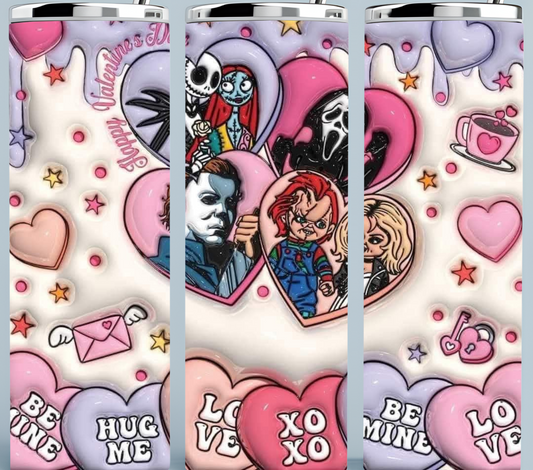 Michael, Chucky, Ghost Face, and Corpse Bride