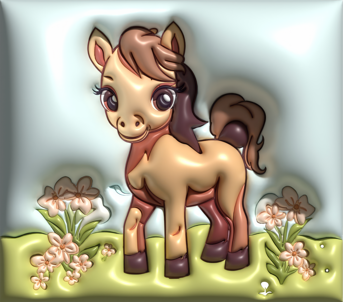 Pony 3D Puff Tumbler