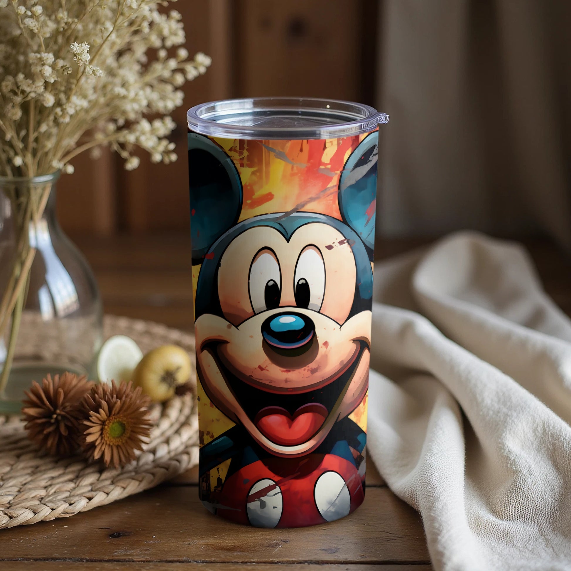 Colorful Mickey Mouse Face Tumbler for Disney Fans