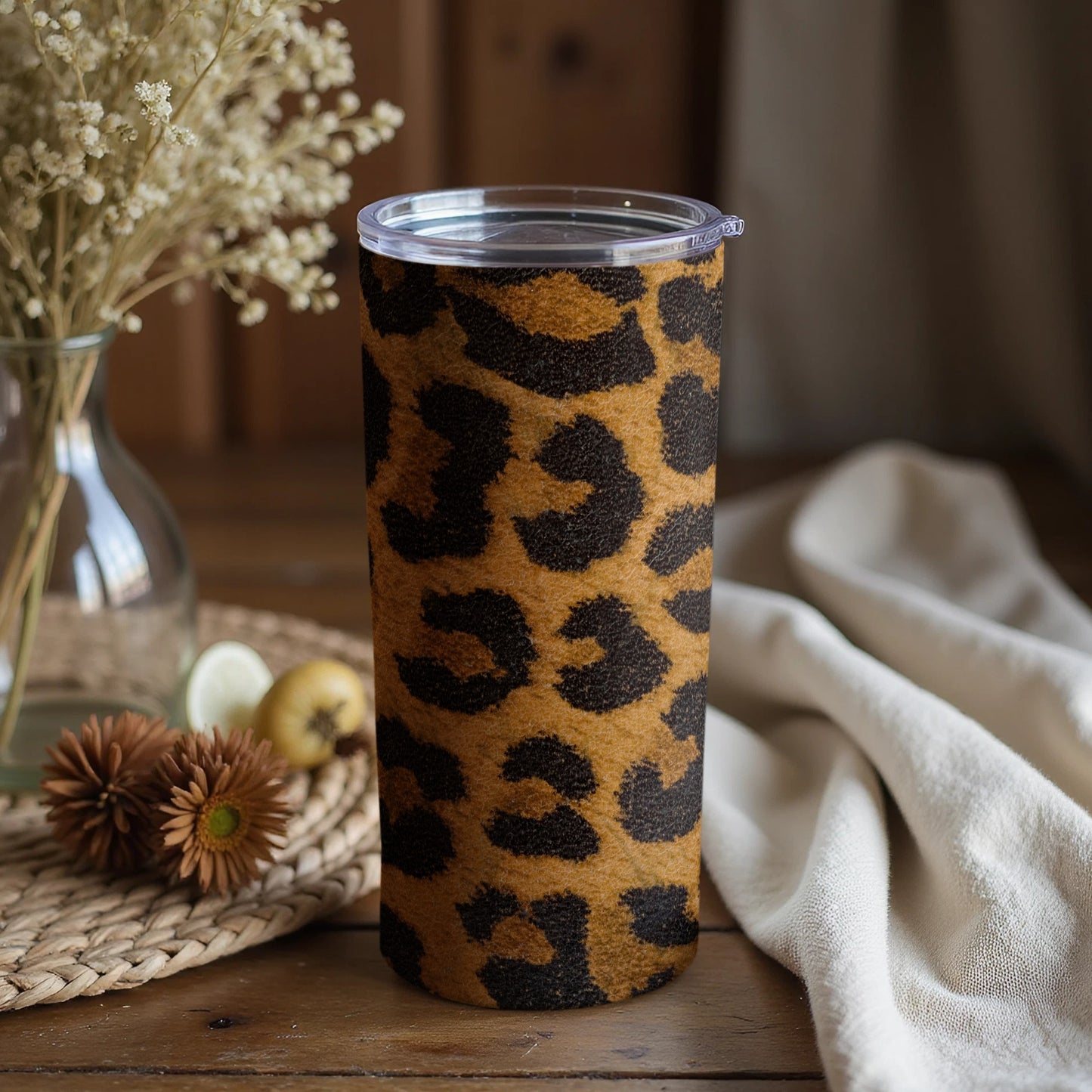 Leopard Print Double-Walled Insulated Tumbler Cup